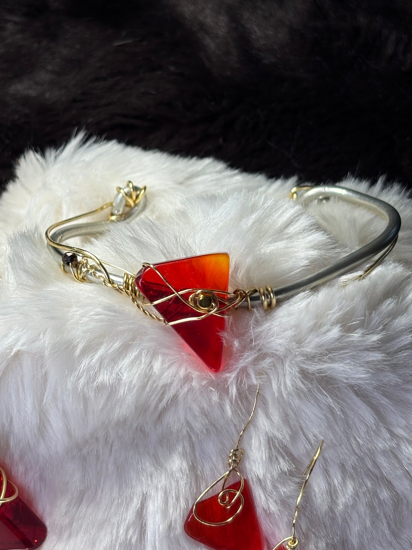 Fire drop: candy collection: pendant /earring /bracelet set