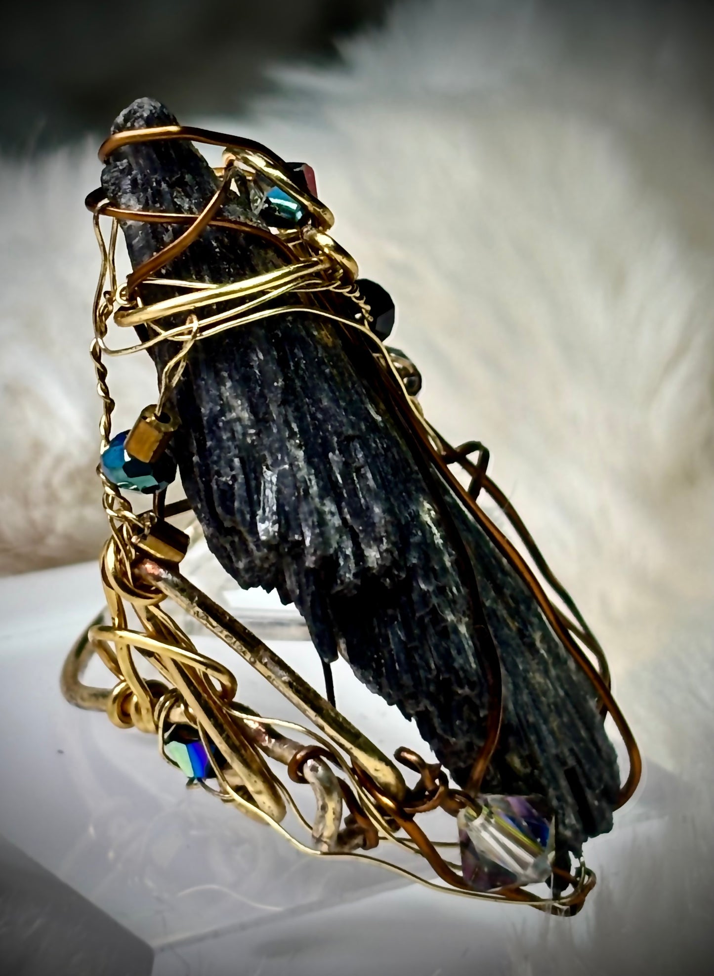 Kyanite ring: thrown of the night realm