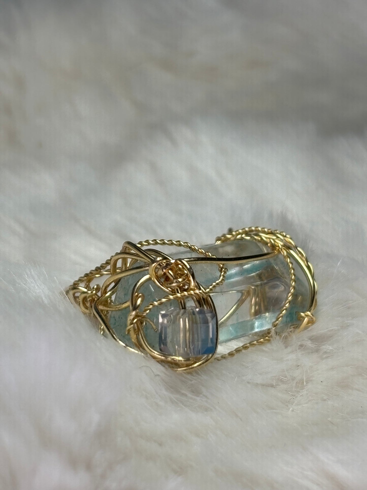 Aqua crystal ring: water royalty