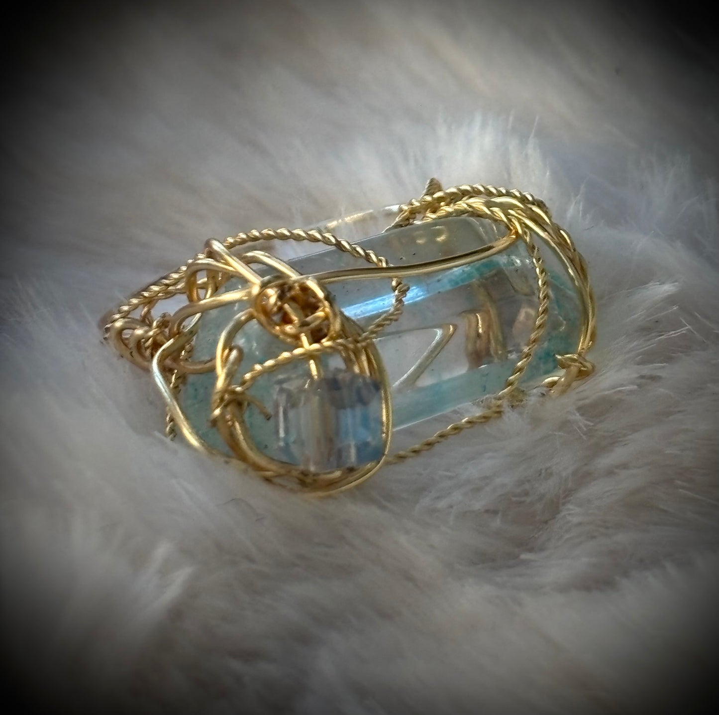 Aqua crystal ring: water royalty