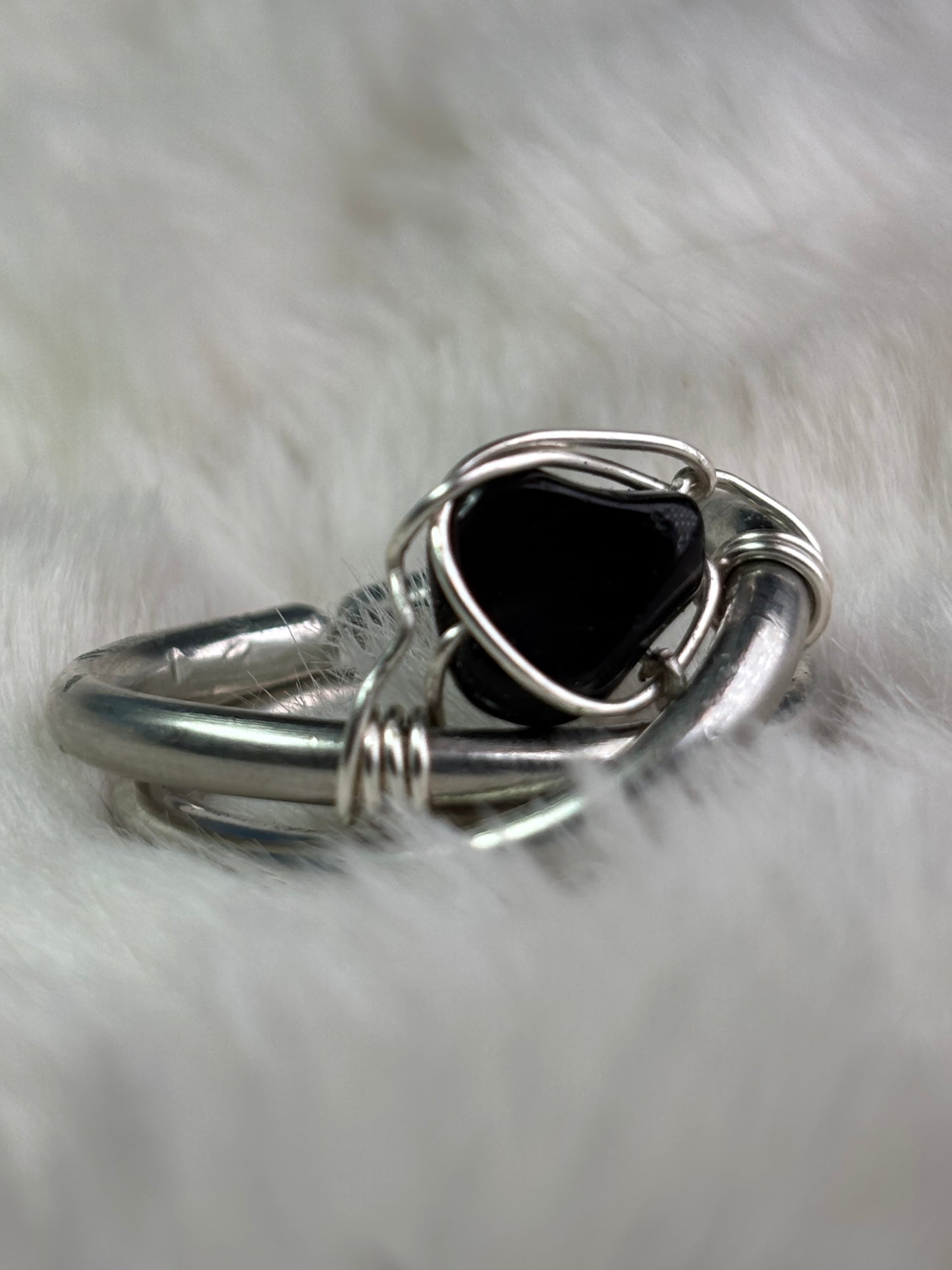Silver ring with Black Onyx:         All Is Secure