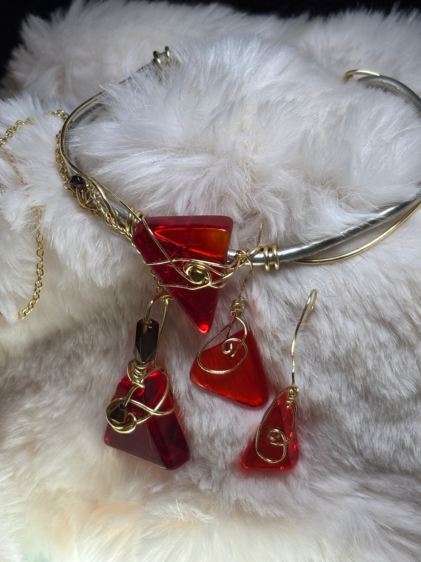 Fire drop: candy collection: pendant /earring /bracelet set