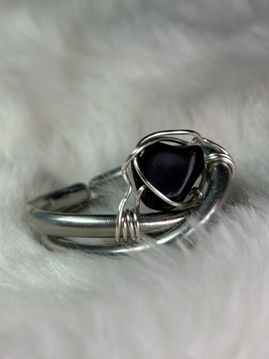 Silver ring with Black Onyx:         All Is Secure