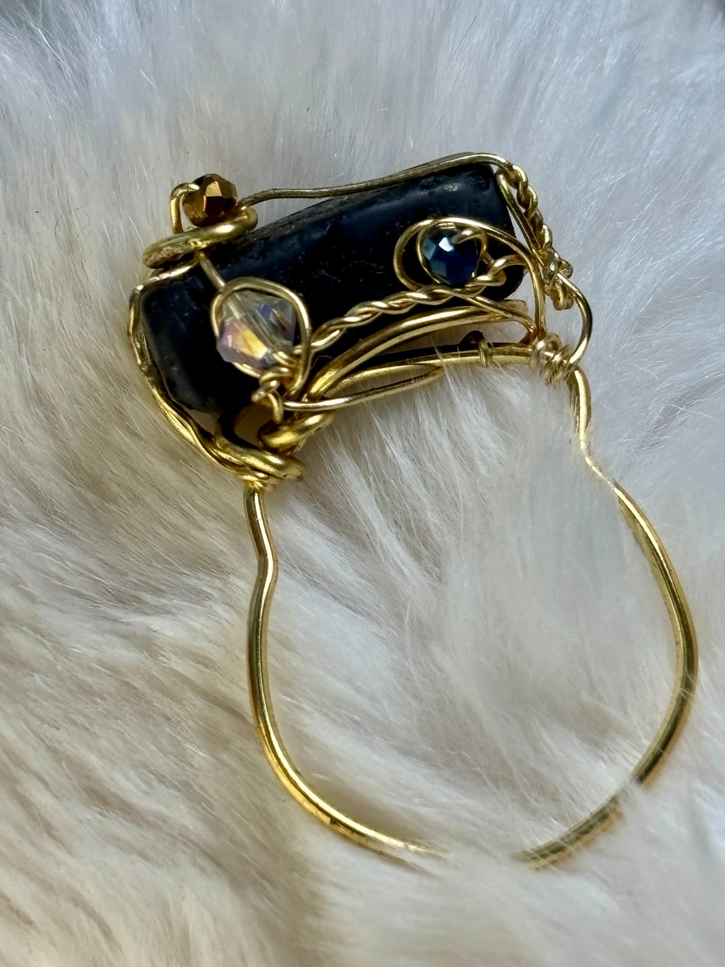 Lava Rock Ring in Gold ￼