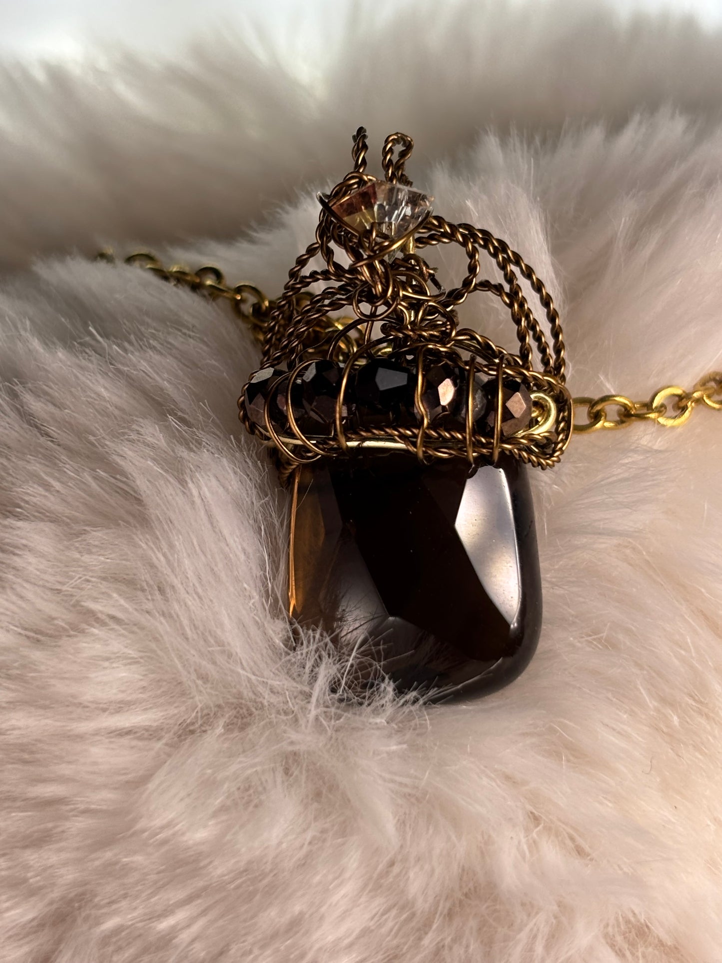 The Velvet Heirloom: vintage topaz pendant (set available)￼