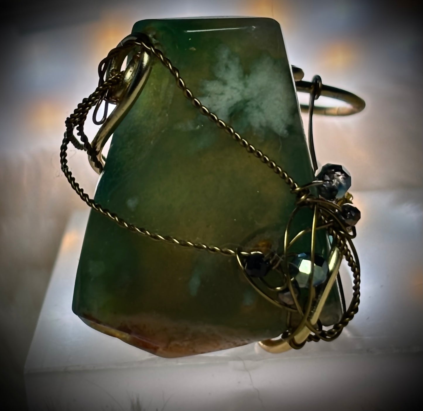 Rare Madagascar Sea Agate Ring