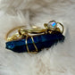 ELECTRIC BLUE:  AURA QUARTZ RING — GOLD
