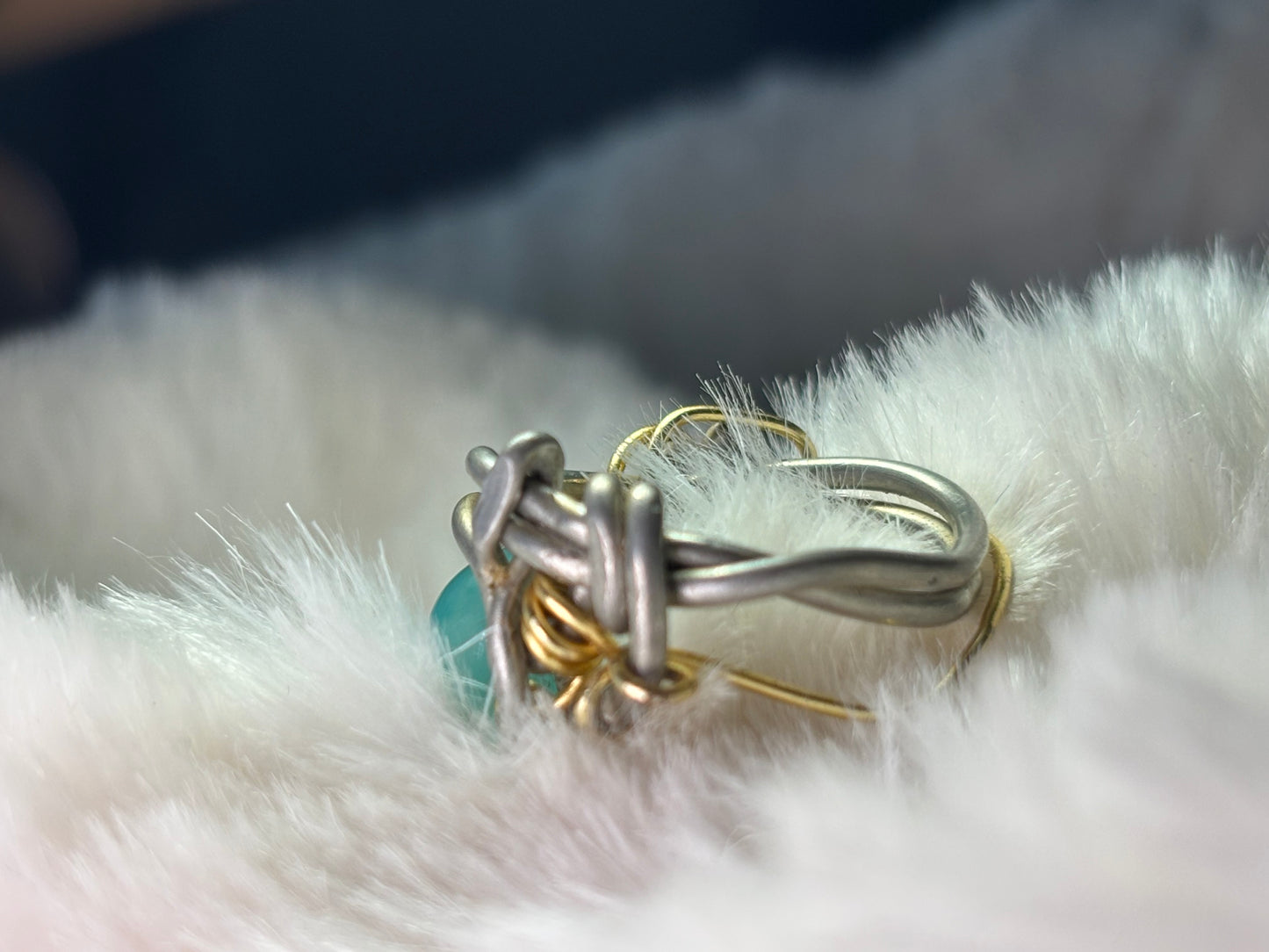 Aqua￼Amazonite and silver ring: ￼ my peace protects me ￼