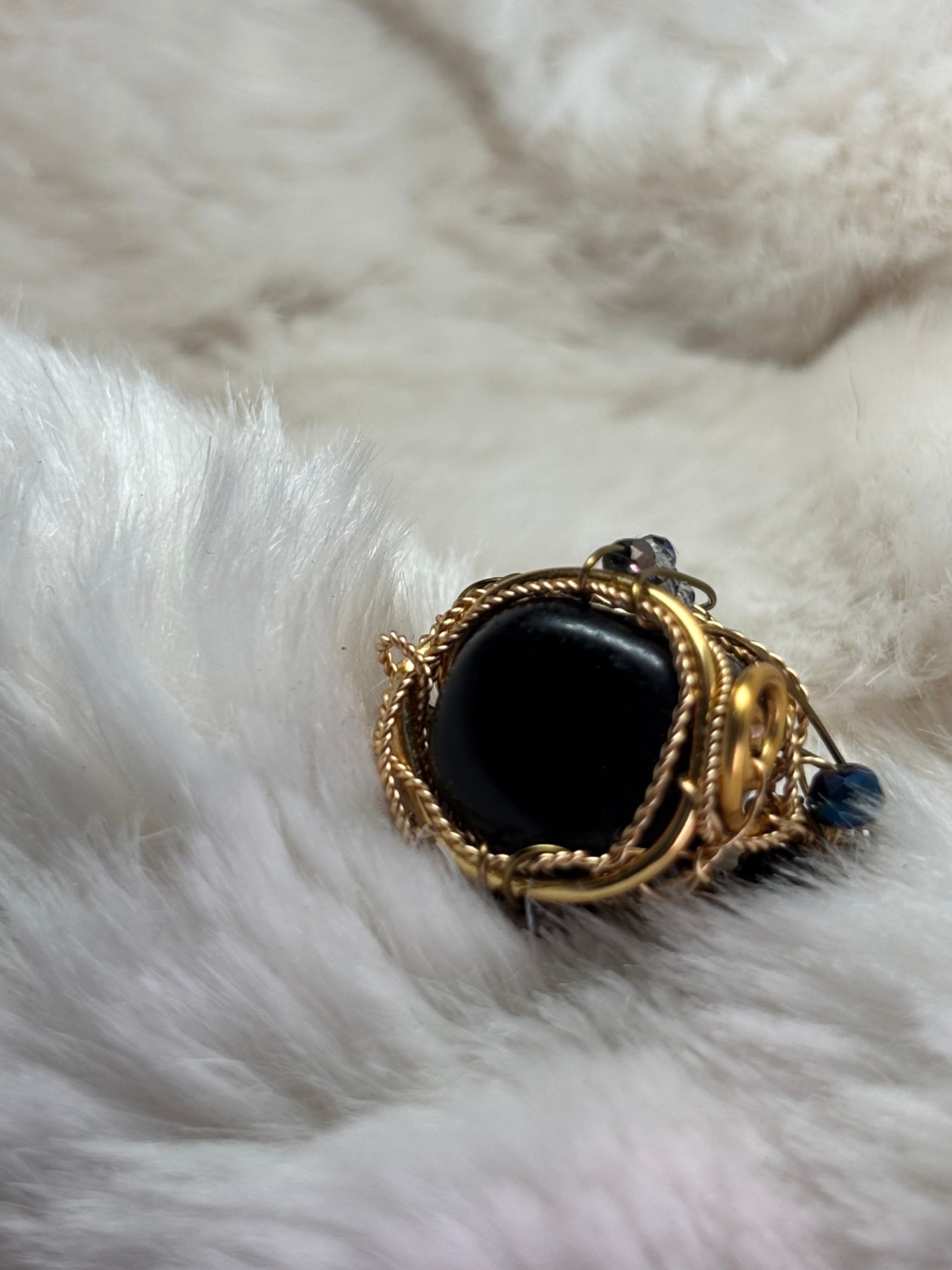Mahogany obsidian ring ￼: grounded fire
