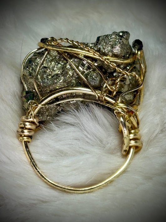 Gold Pyrite Ring