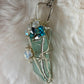 Hidden Prism, Rainbow Magic: green radiated crystal pendant