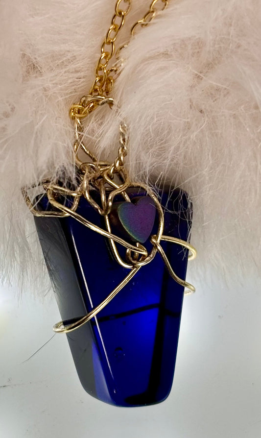 Indigo Glow Drop – Candy Collection: indigo ￼radiated crystal pendant