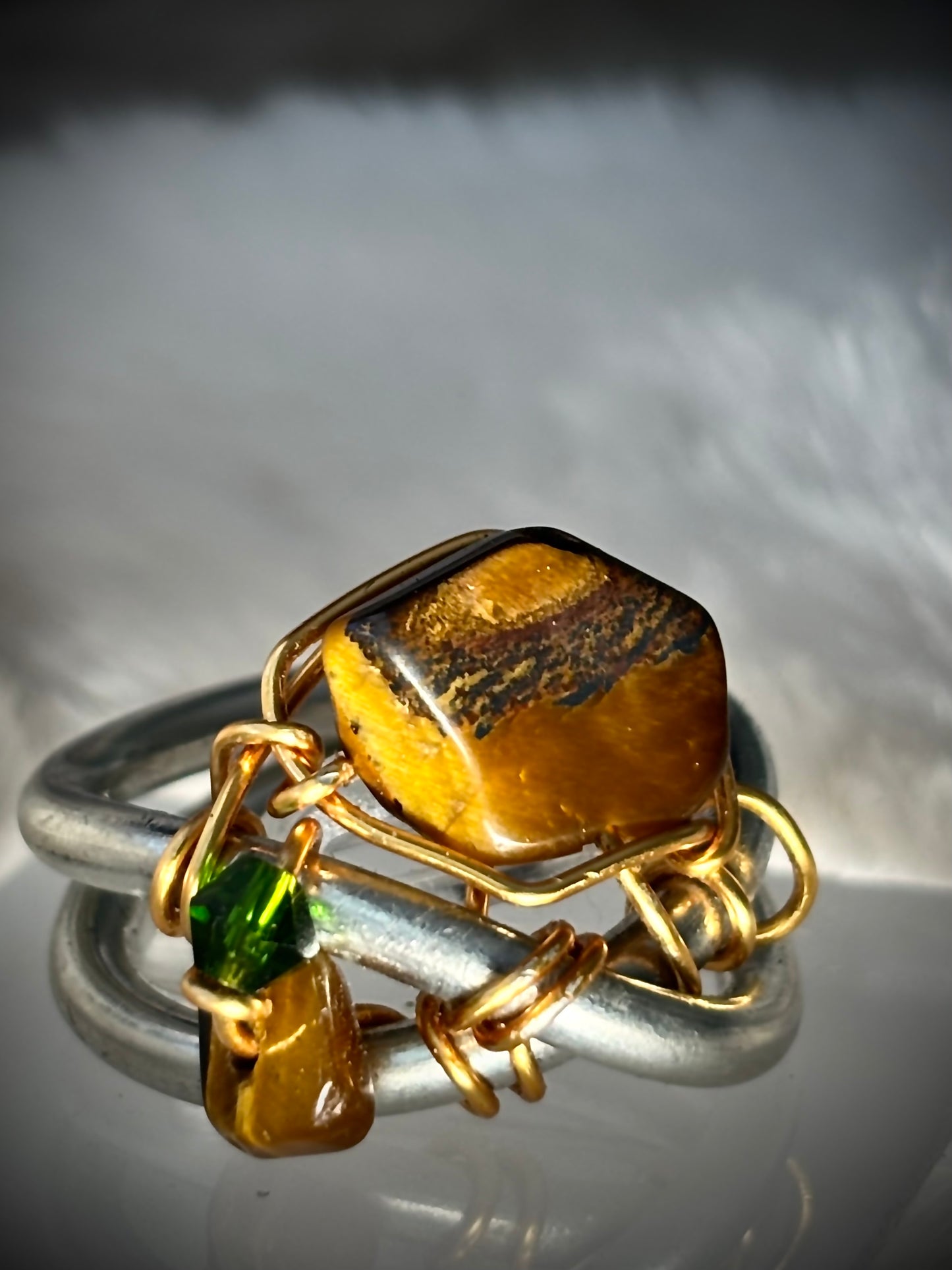 Tiger eye and silver ring: Stable Freedom￼