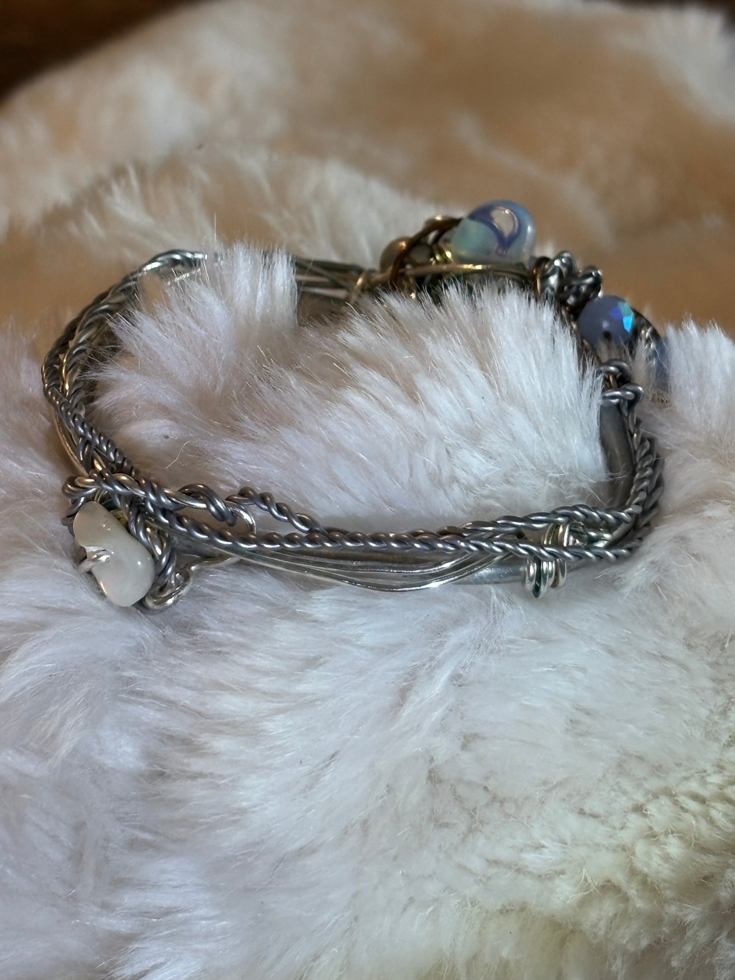 Dragon Vein Agate, Amethyst, Moonstone Bracelet:    DRAGON RIDER