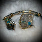 Tourmalinated Quartz (Quartz with Black Tourmaline inclusions), Peruvian Turquoise, Advertine Bracelet: Branches of Protection