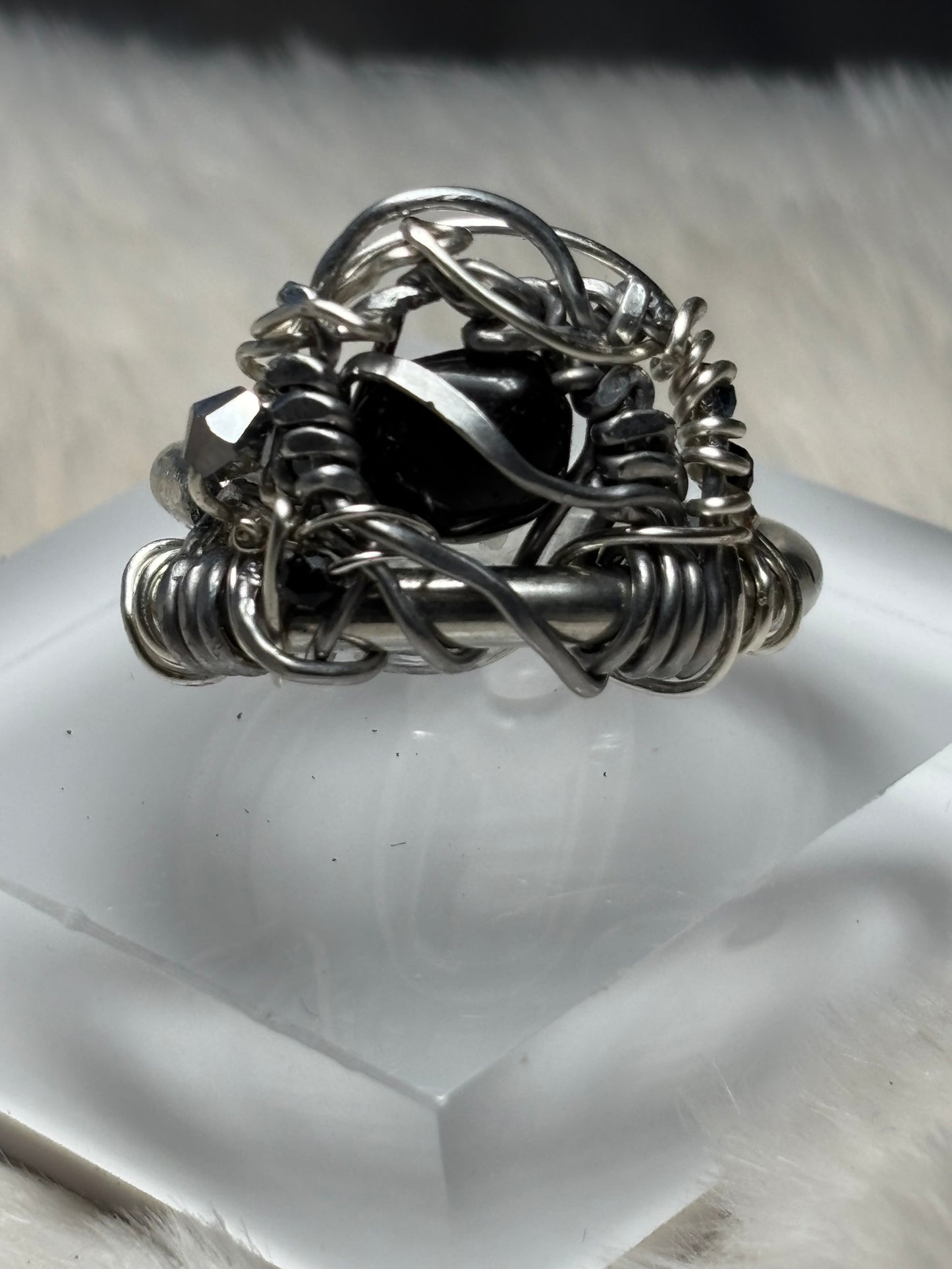 Black Onyx and Argentinian, silver ring: ￼ commanding strength