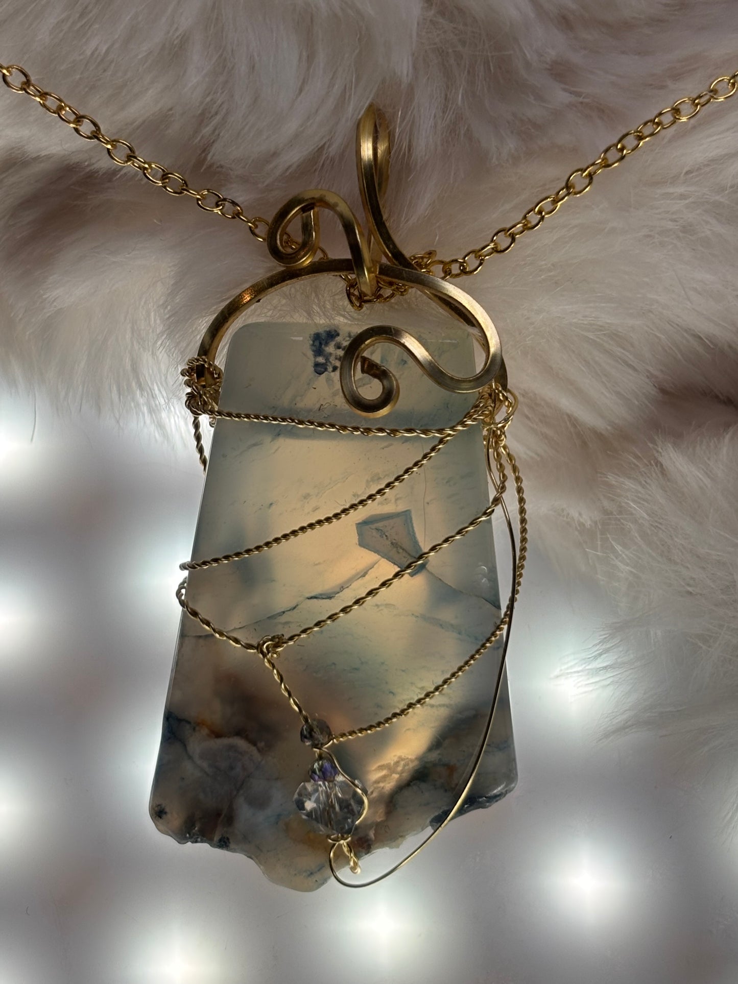 Sacred Shield of Madagascar Collection:

Guardian of the Blue- Rare Sea Agate pendant from Madagascar