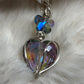 Crystal heart, and butterfly pendant