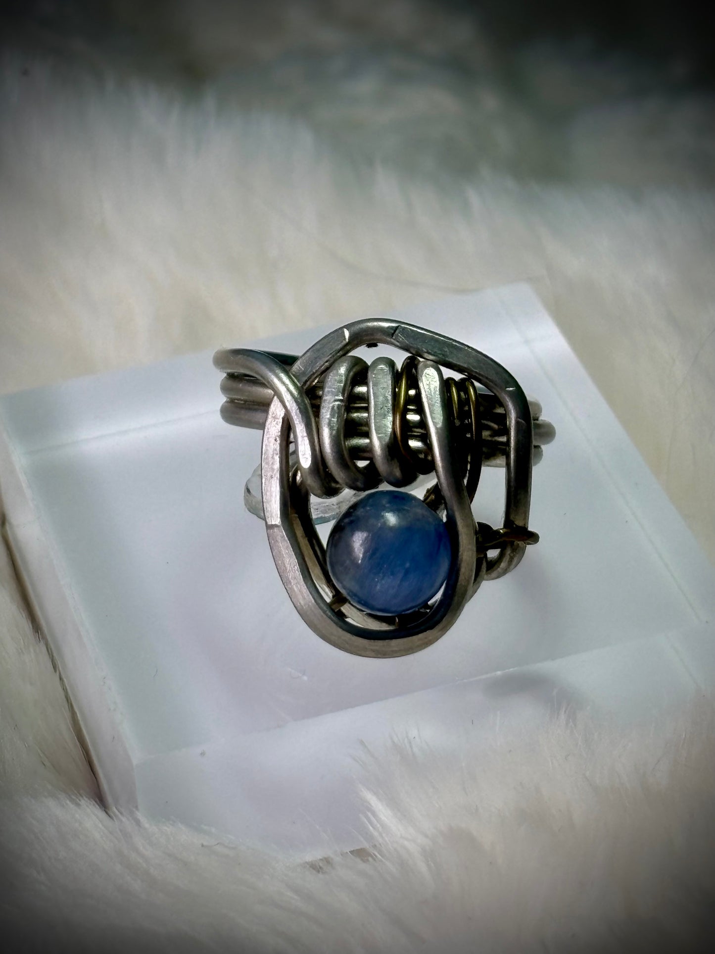 Blue Kyanite and Silver Ring:￼The Stabilizer