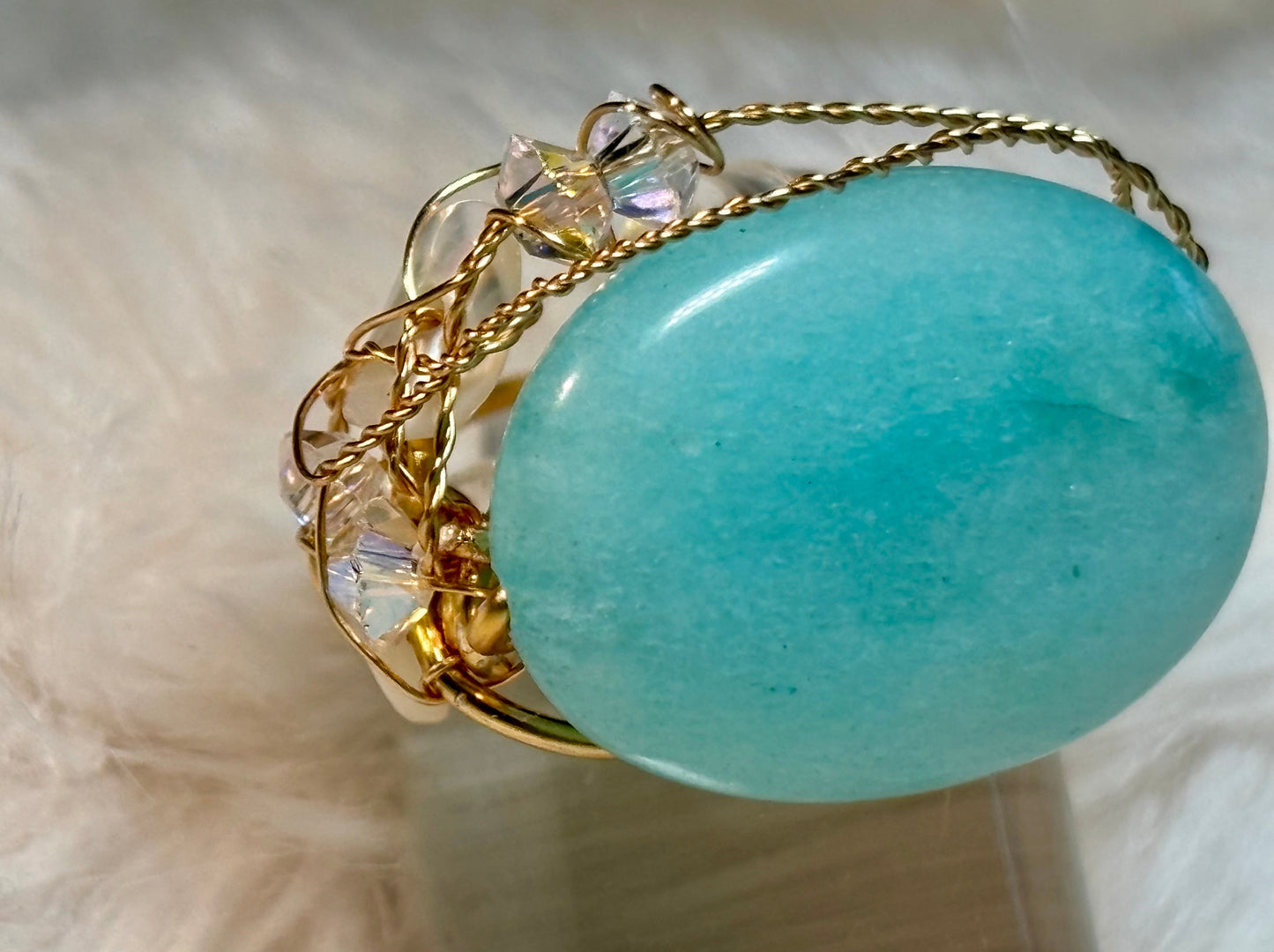 Larimar Ring: tranquil waters ￼