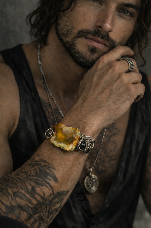 Moss agate Bracelet: grounding strength ￼