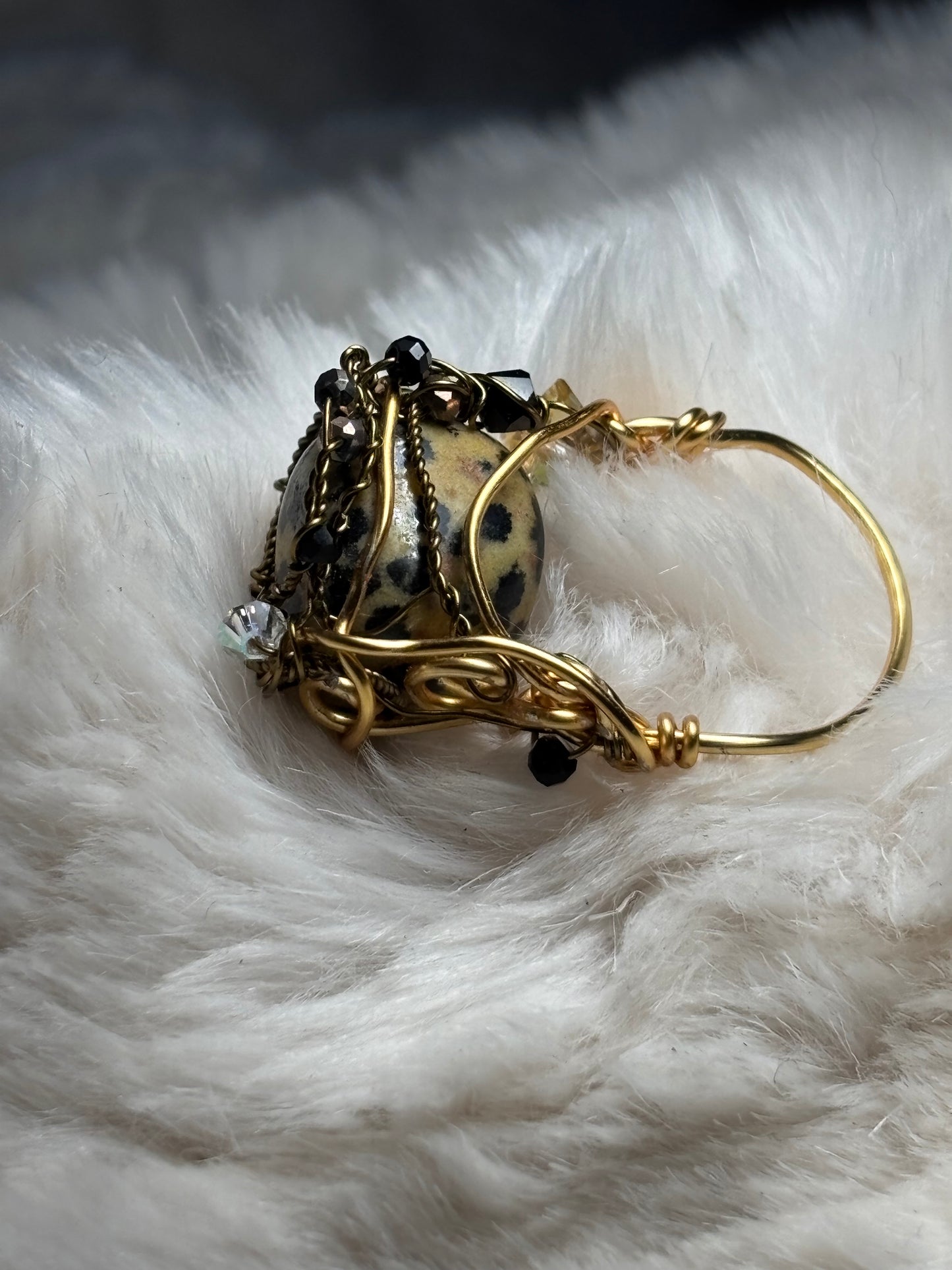 Dalmatian Jasper ring: loyalty ￼