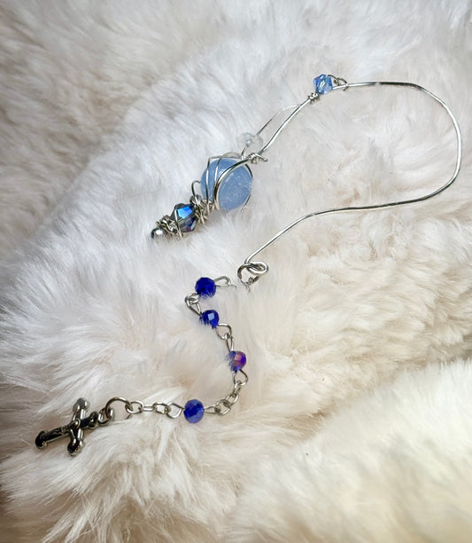 Quiet Sky: blue lepidolite, ear cuff ￼