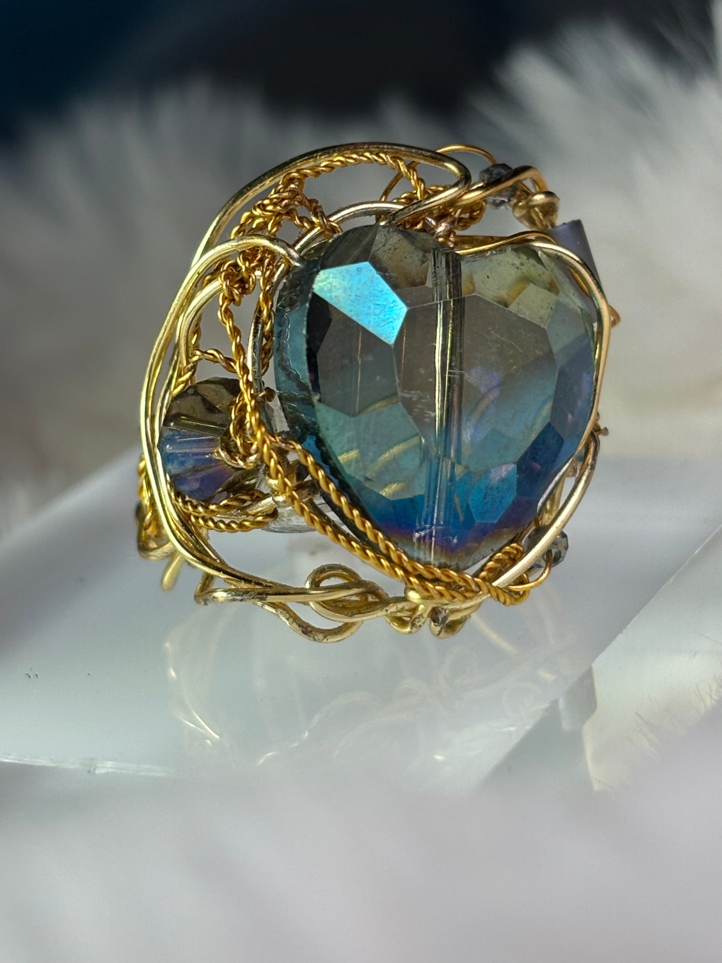 Trust my heart: crystal heart ring ￼
