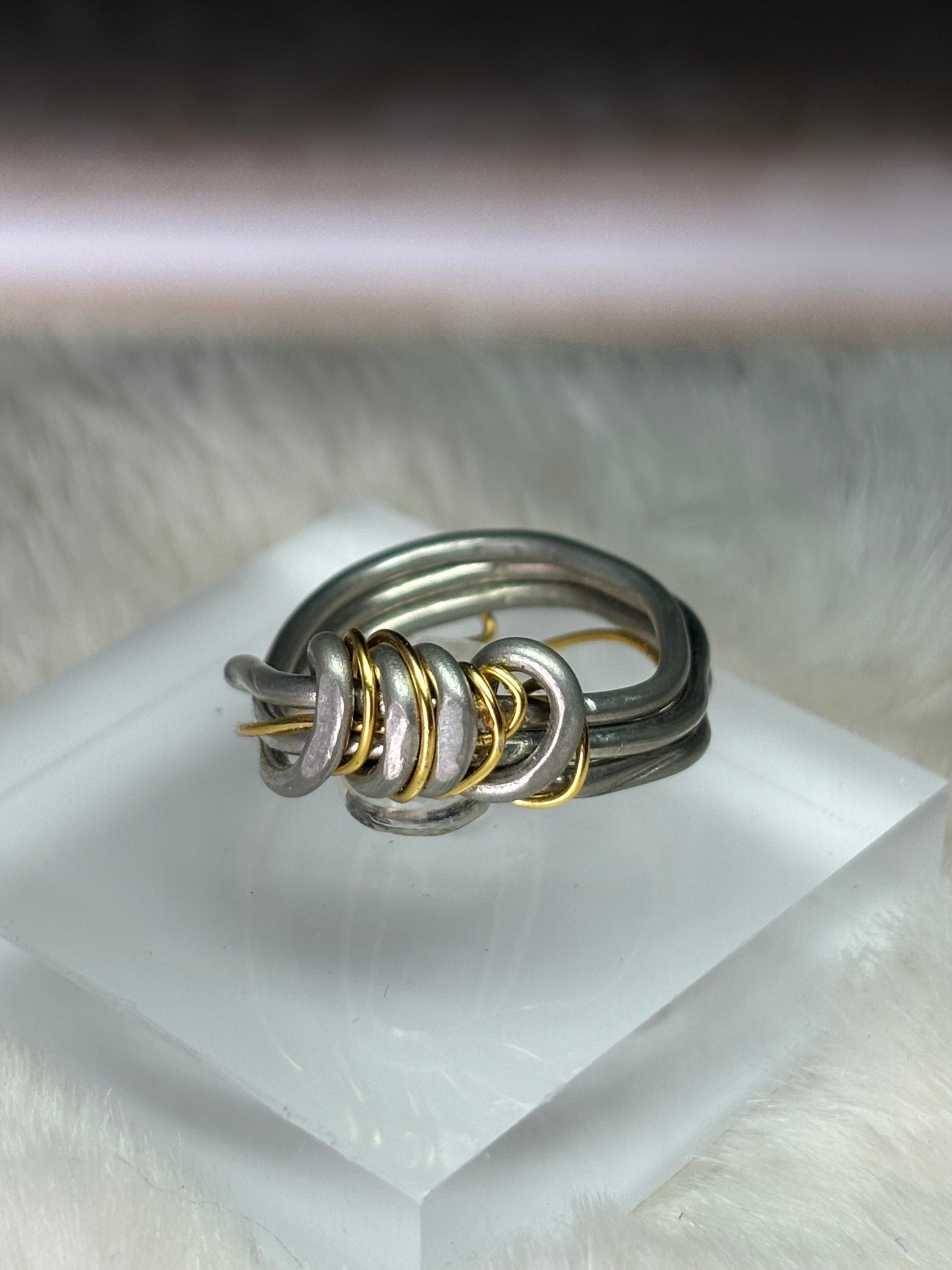 Silver and gold ring: ￼the circle