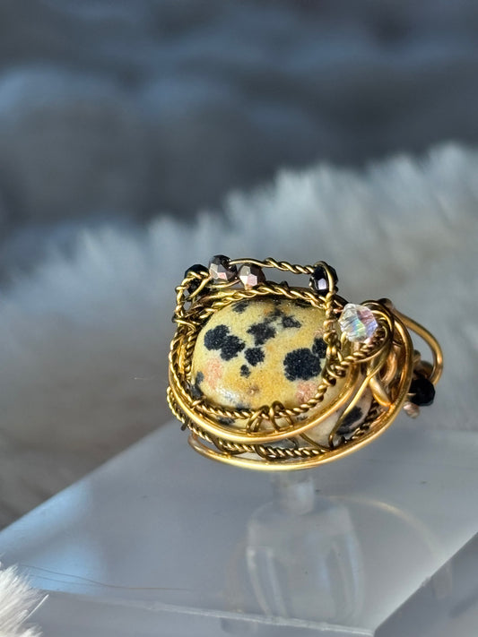Dalmatian Jasper ring: loyalty ￼