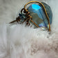 Crystal green heart ring
