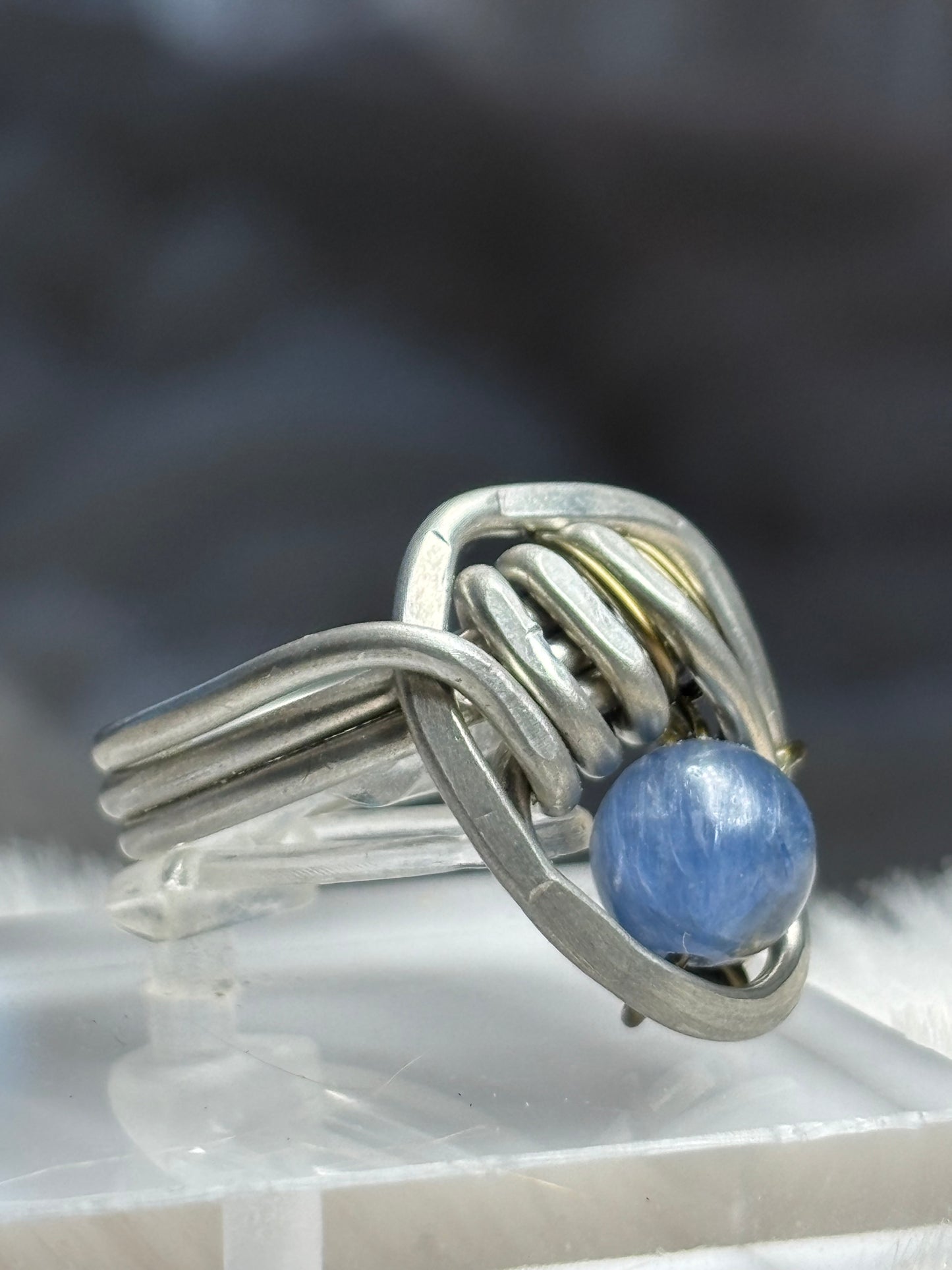 Blue Kyanite and Silver Ring:￼The Stabilizer