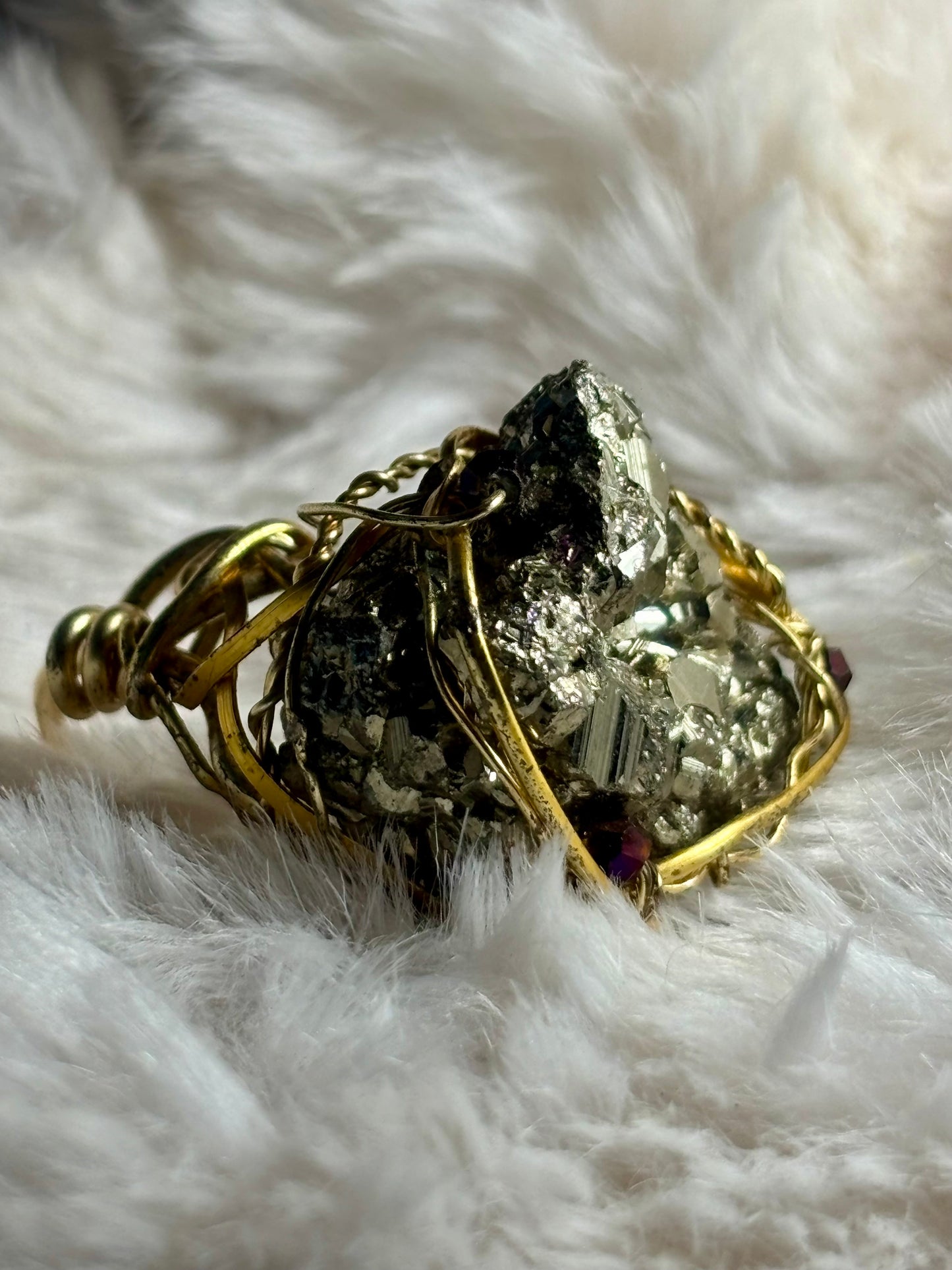 Gold Pyrite Ring