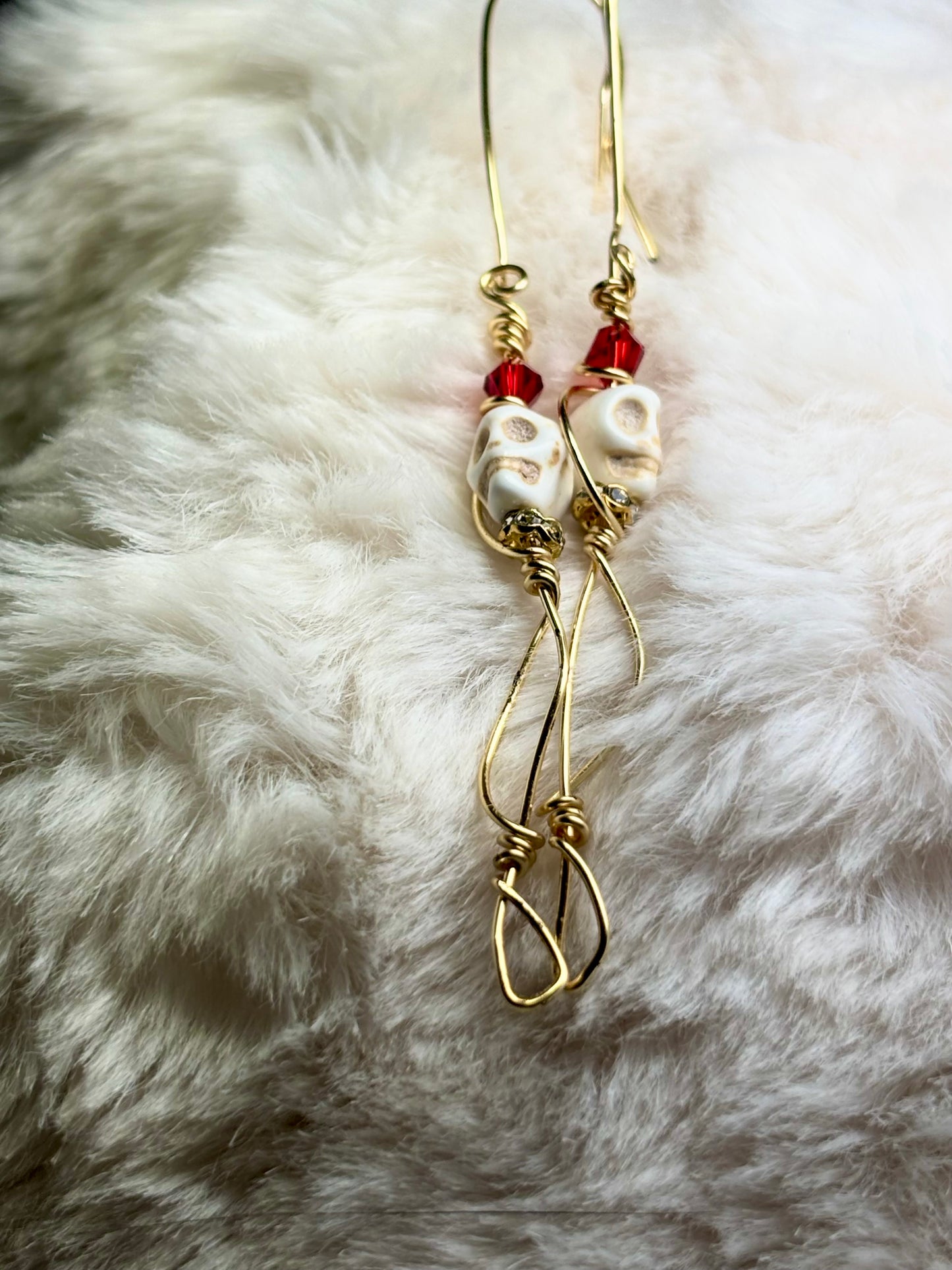 True Love: white turquoise Johnny earrings. 
From the ‘Death Till We Part Series’ in the Johnny Collection