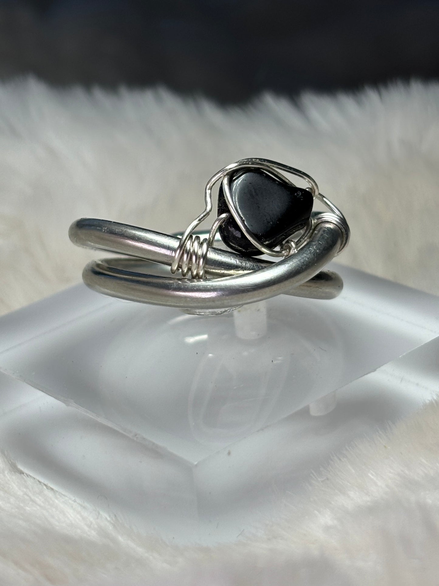 Silver ring with Black Onyx:         All Is Secure