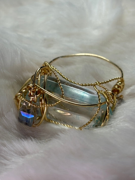 Aqua crystal ring: water royalty