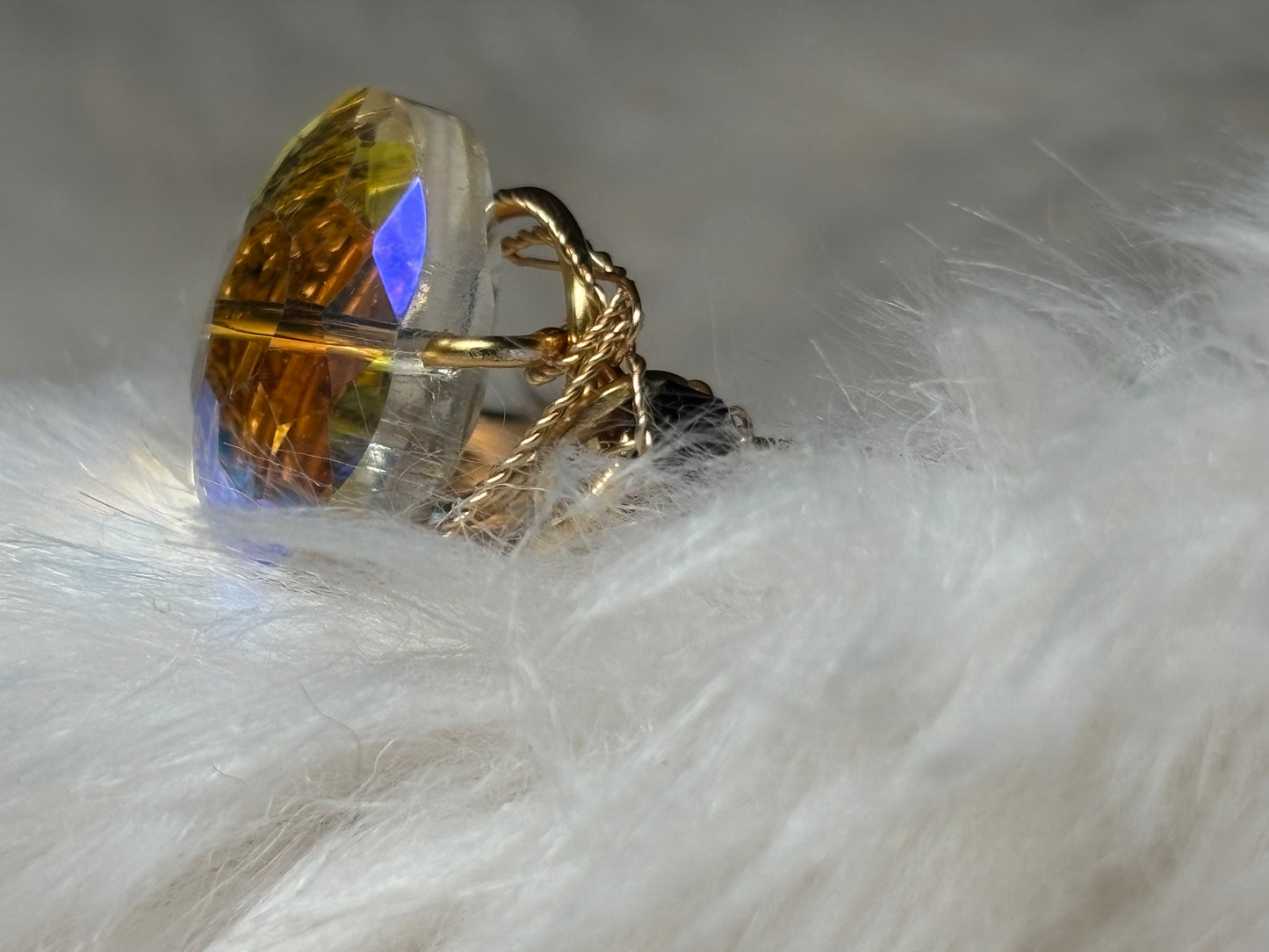 Brilliant Crystal in Gold Ring:￼Sunfire