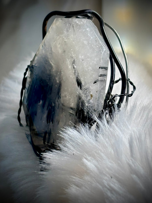 Crystal lightning: black tourmaline, and crystal ring ￼￼