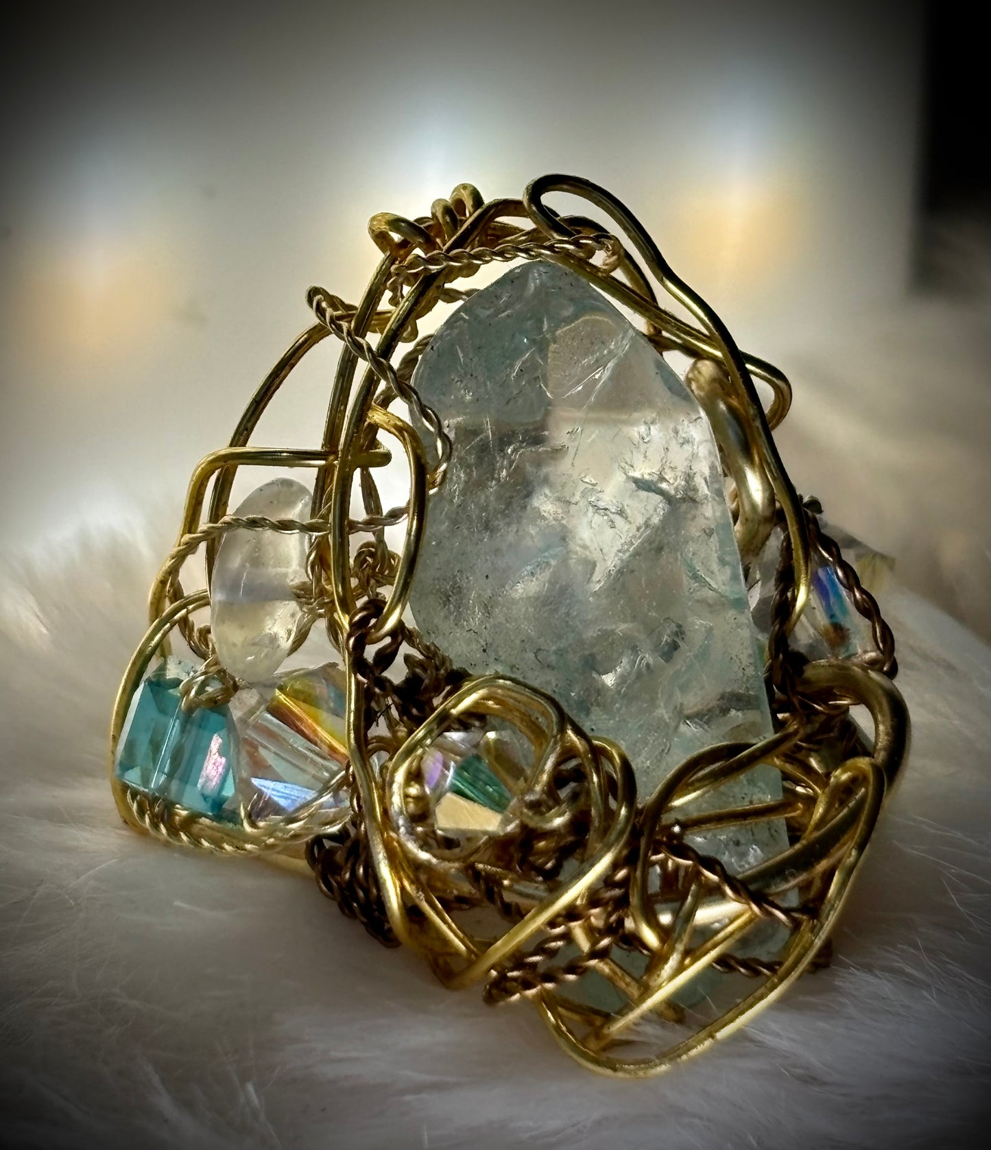 Pale Ice: irradiated crystal ring