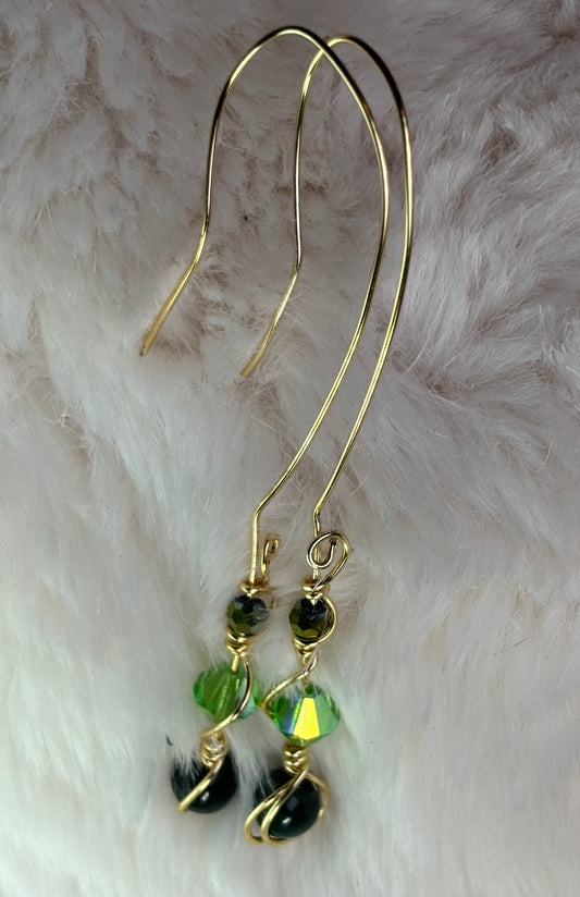 Green Forest Light: green nephrite earrings