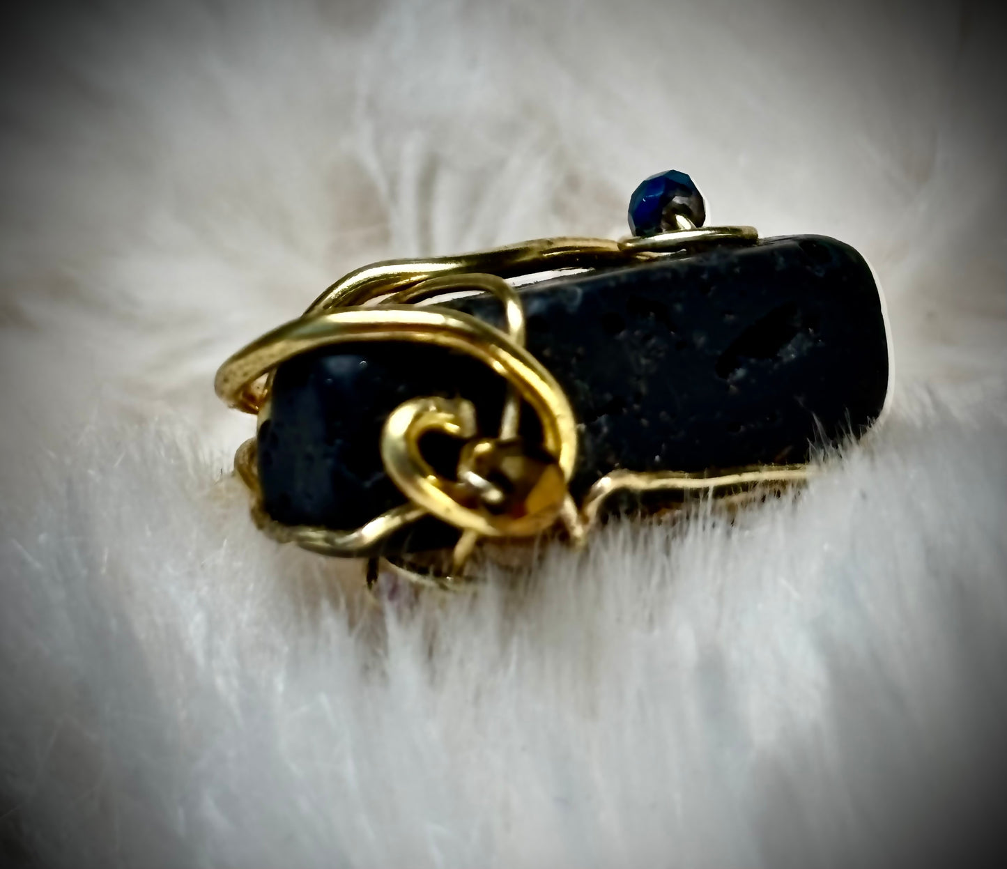 Lava Rock Ring in Gold ￼