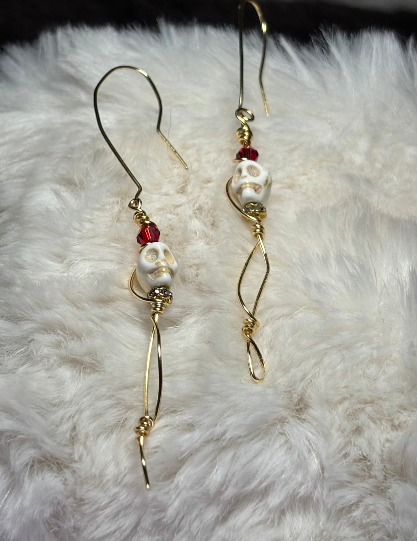 True Love: white turquoise Johnny earrings. 
From the ‘Death Till We Part Series’ in the Johnny Collection