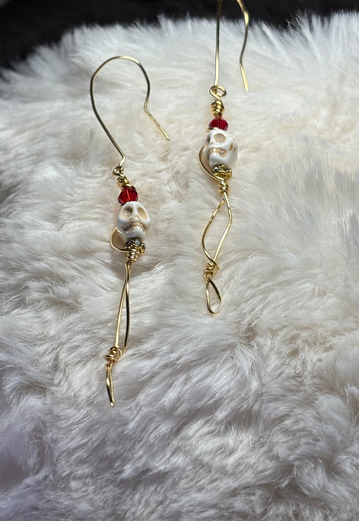 True Love: white turquoise Johnny earrings. 
From the ‘Death Till We Part Series’ in the Johnny Collection