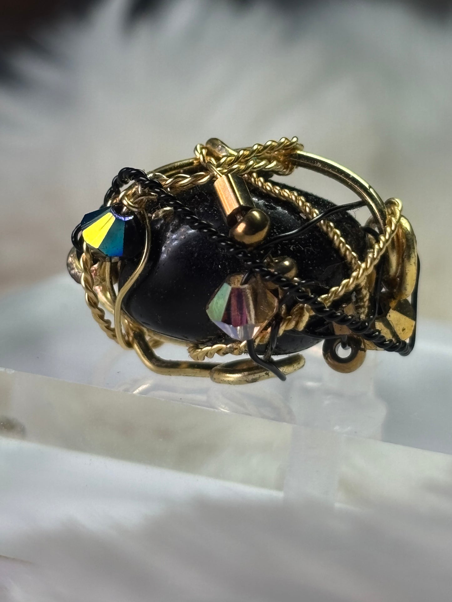 Black Onyx ring: ancient strength ￼