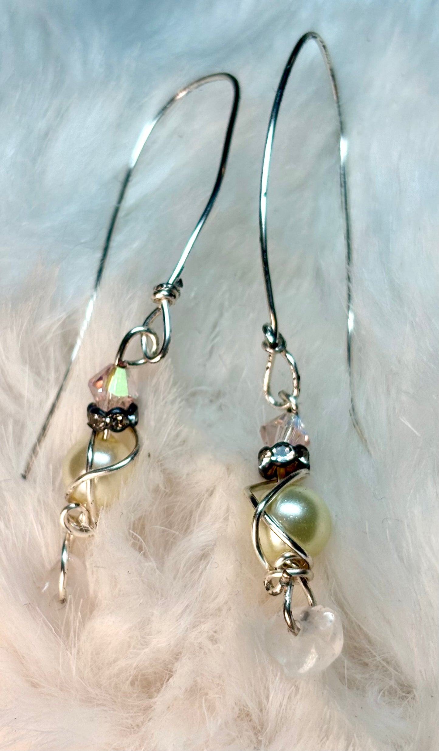 “Moonblush Pearl & Quartz Whisper Earrings”