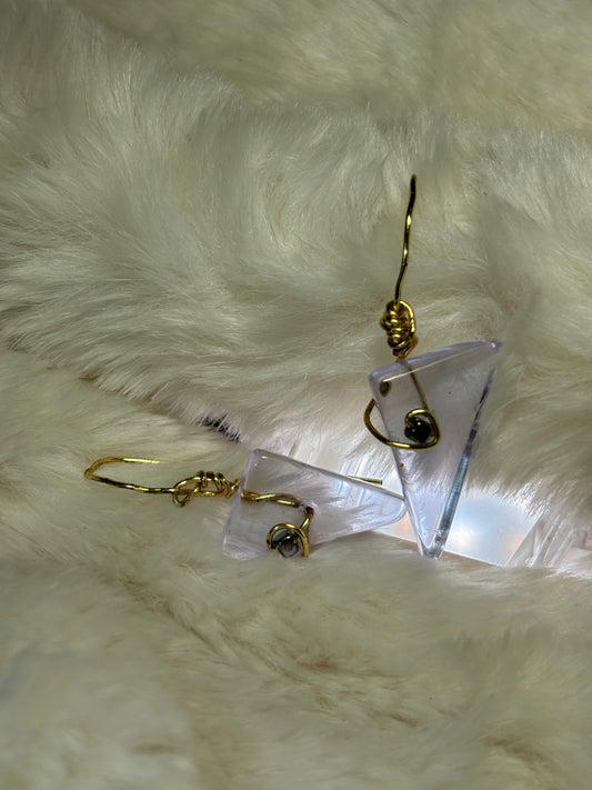 Candy Collection – Violet Light Drops: Irradiated Crystal Earrings