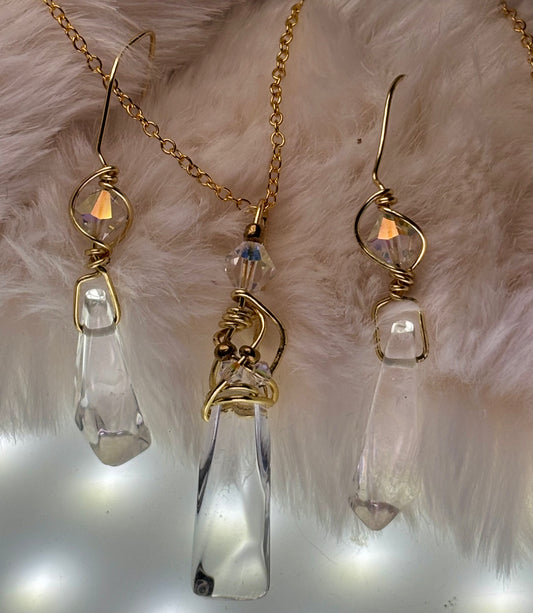 Starfall Icicle: Herkimer diamond set