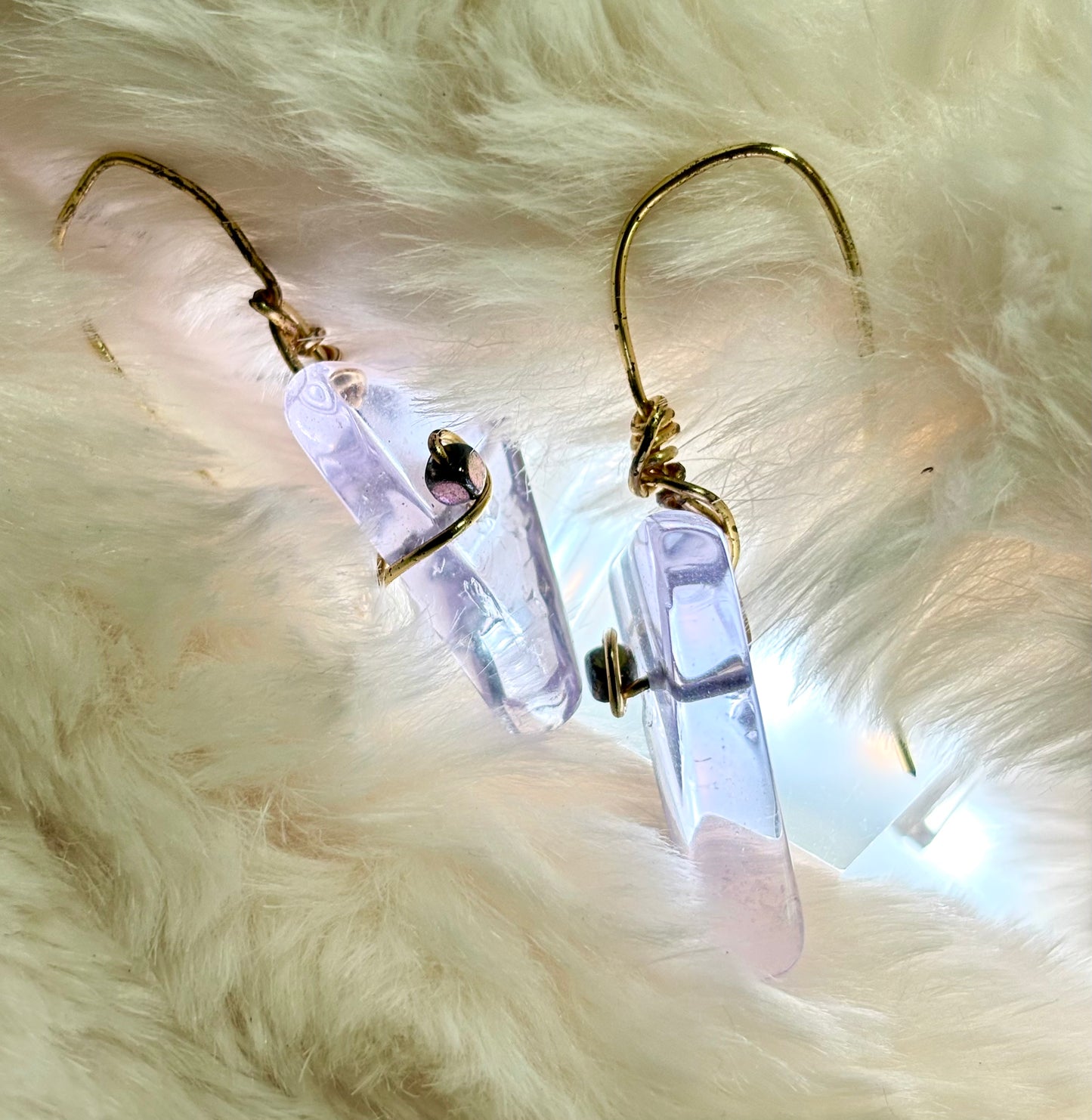 Candy Collection – Violet Light Drops: Irradiated Crystal Earrings