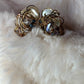 Deco siren: pearl and Crystal earrings