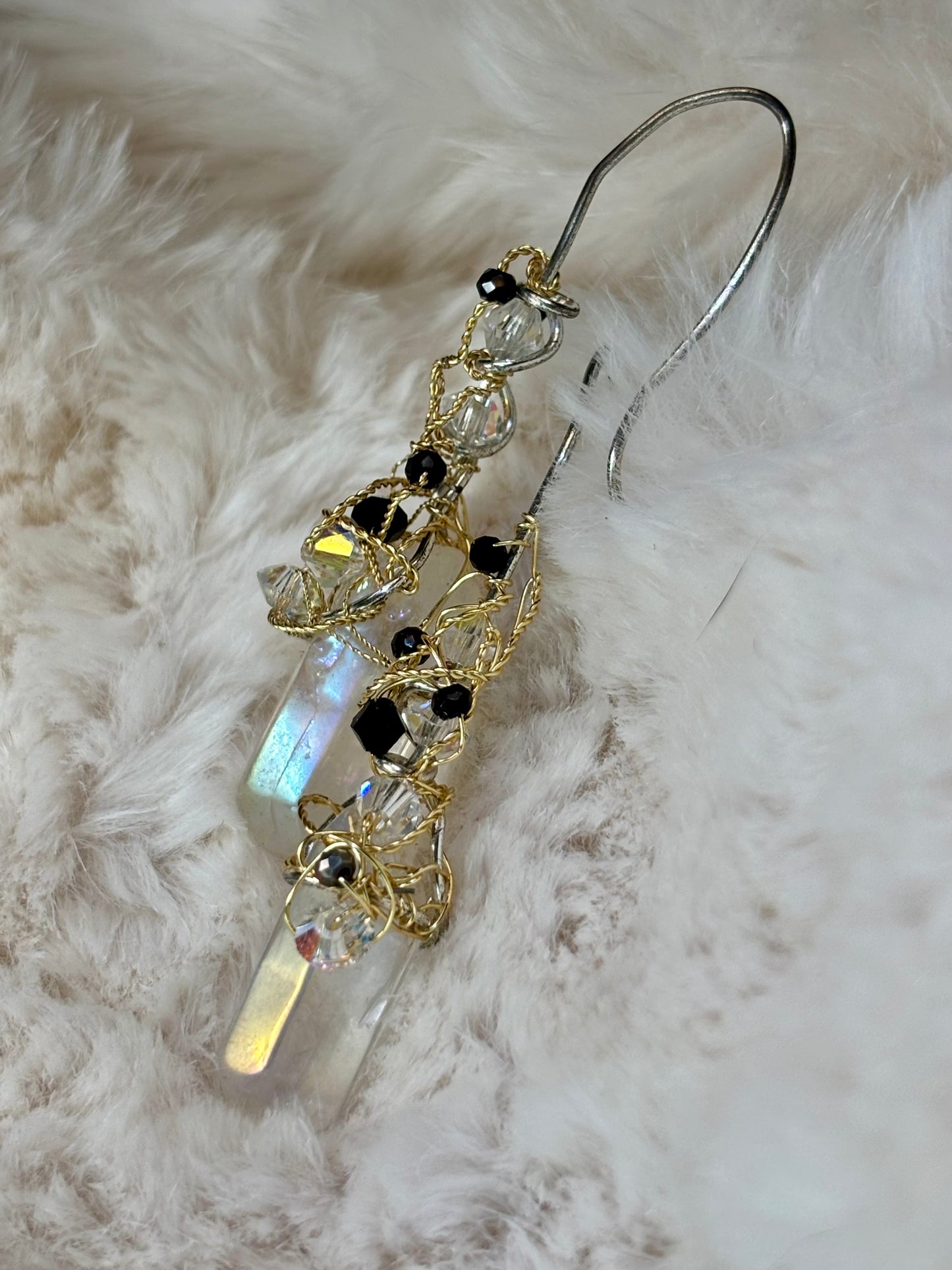 Moonlight Depths: Crystal drop earrings